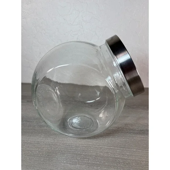 Mason Craft & More Vintage Style Tilted Glass Storage Jar 96 oz with Lid - Picture 3 of 5